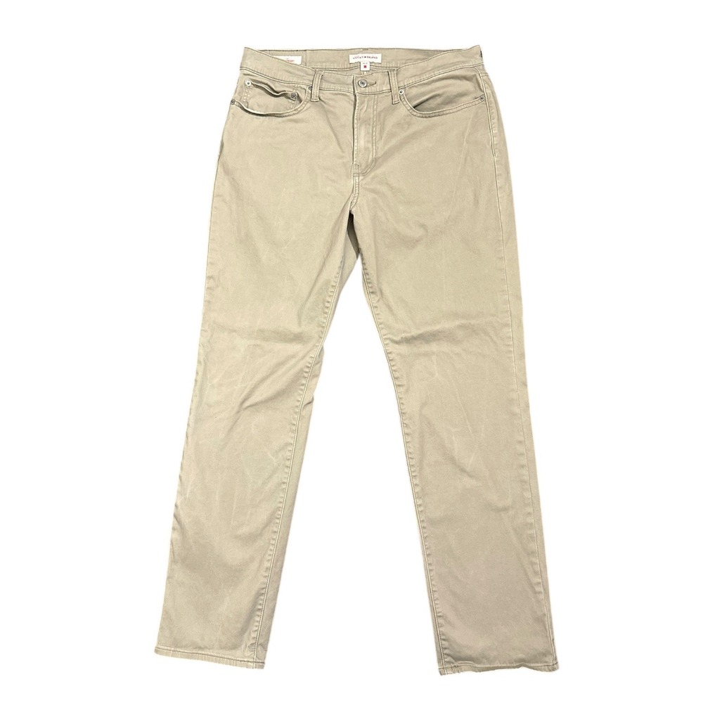 Lucky Brand 121 Slim Straight Khaki Tan Stretch Pants Men's Size 34x32